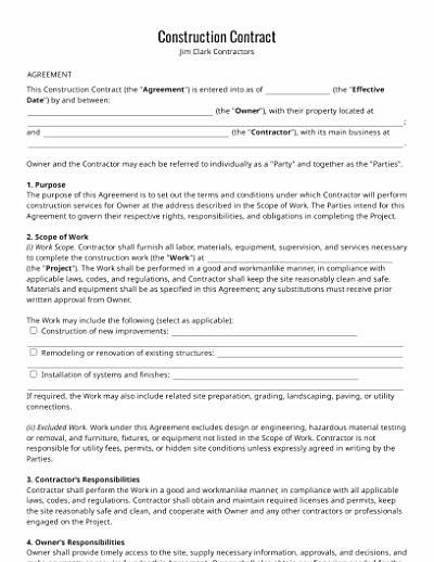 Construction Contracts template