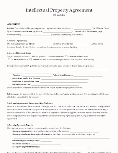 Intellectual Property Contracts template