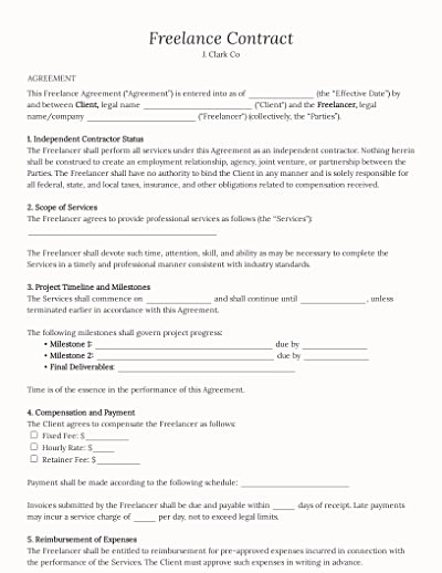 Freelance Contracts template
